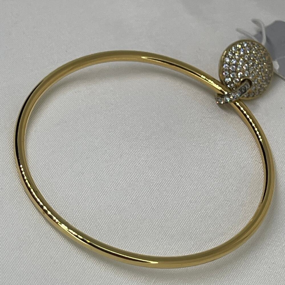 Michael Kors 14K Gold Vermeil Hoop Earrings CZ Statement Chic Women's Fashion - Picture 16 of 16